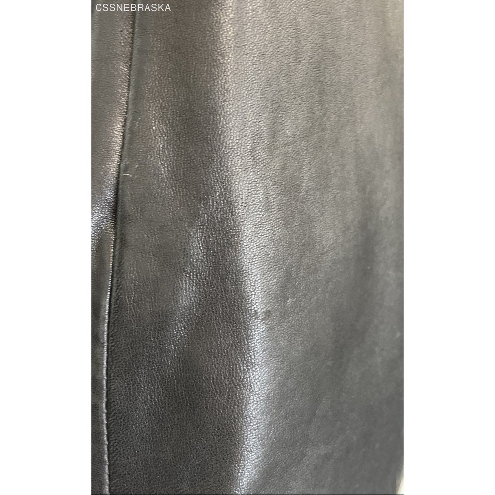 Jones New York Black Womens Jacket Black Leather Button Pockets - Size S - Picture 12 of 12